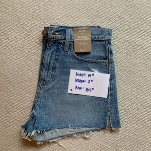 NWT madewell shorts size 25